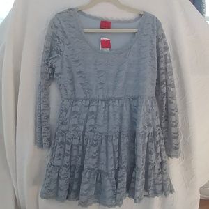 V Cristina blue lace blouse NWT sz L